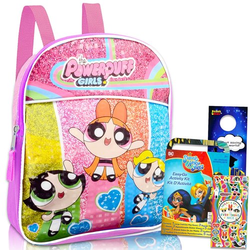 Powerpuff Girls Mini School Backpack ~ 3 Pc Bundle with 11" Bag for Toddlers, Kids with Stickers and More | Powerpuff Girls School Supplies