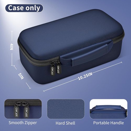 GWCASE Travel Steamer Case - Fits DRFLASH & Nesugar Models Up to 10.25"x5"x4" - Blue, Accessory Pocket