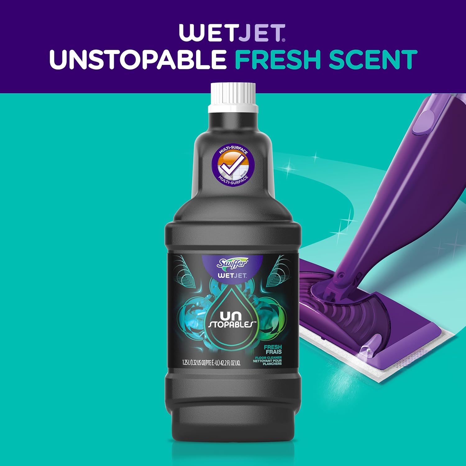 Swiffer WetJet Refill Solution - Fresh Scent Floor Cleaner, 1.25 Liters | Effective & Convenient