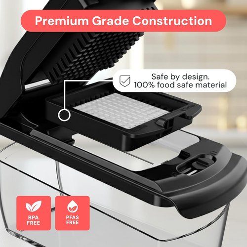Fullstar All-In-One Vegetable Chopper | Versatile Food Chopper with Container & Julienne Slicer (8-in-1, Black)