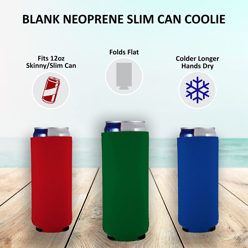 Funny Joke Slim Can Coolie Designs 10 Pack