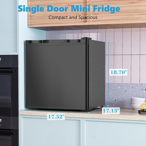 Electactic Mini Fridge - 1.7 Cu.ft Compact Refrigerator with Freezer | Ultra Quiet & Energy Efficient - Black