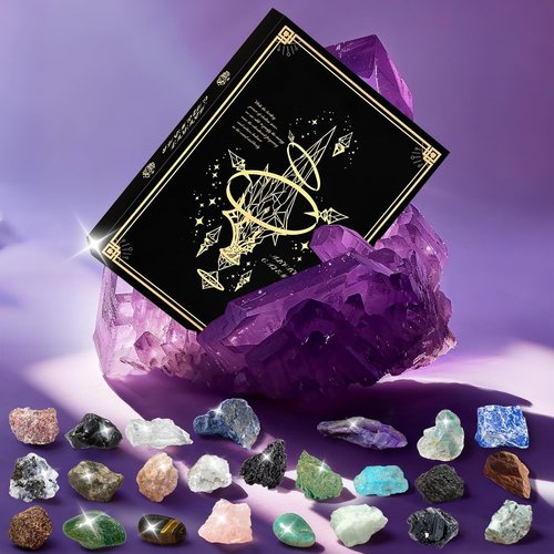 Crystal Advent Calendar 2025 by [Brand Name] - 24-Day Christmas Countdown with Natural Chakra Stones - Ideal Gift for Kids & Pet Lovers