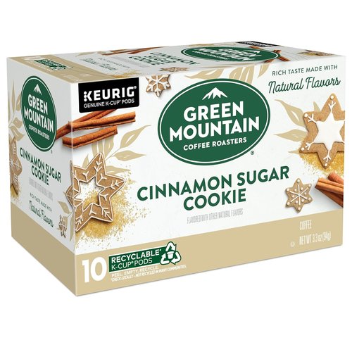 Green Mountain Coffee Roasters Cinnamon Sugar Cookie Coffee - 10 Count Pack for Flavorful Brews
