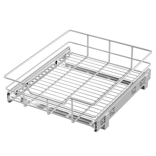 Pull Out Cabinet Organizer 15" W X 22" D, Slide Out Drawers For Kitchen Organizers and Storage, Pull Out Drawers For Cabinets Capacity Heavy Duty Caddy, Cabinet Shelves Chrome-Plated, Bathroom Pantry