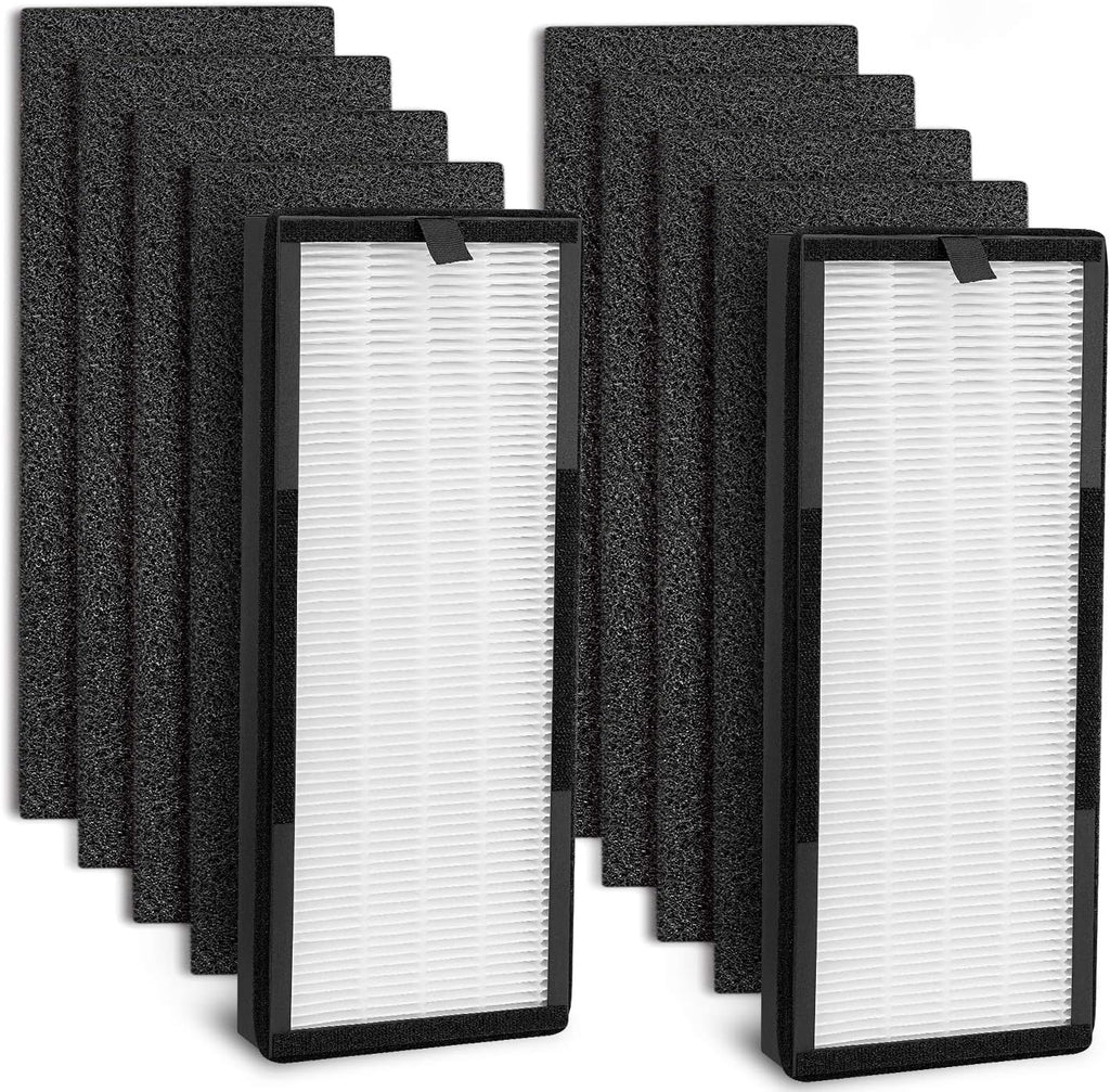VEVA HEPA Replacement Filter - 2 HEPA Filters & 8 Activated Carbon Pre-Filters | 2+ Year Supply for Home & Office Air Purifier