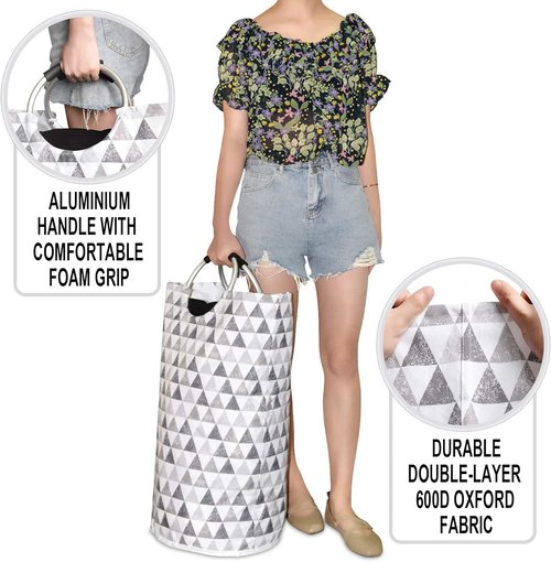 Dalykate Large Laundry Basket - 82L Collapsible Oxford Fabric Hamper | Waterproof & Portable for College & Family