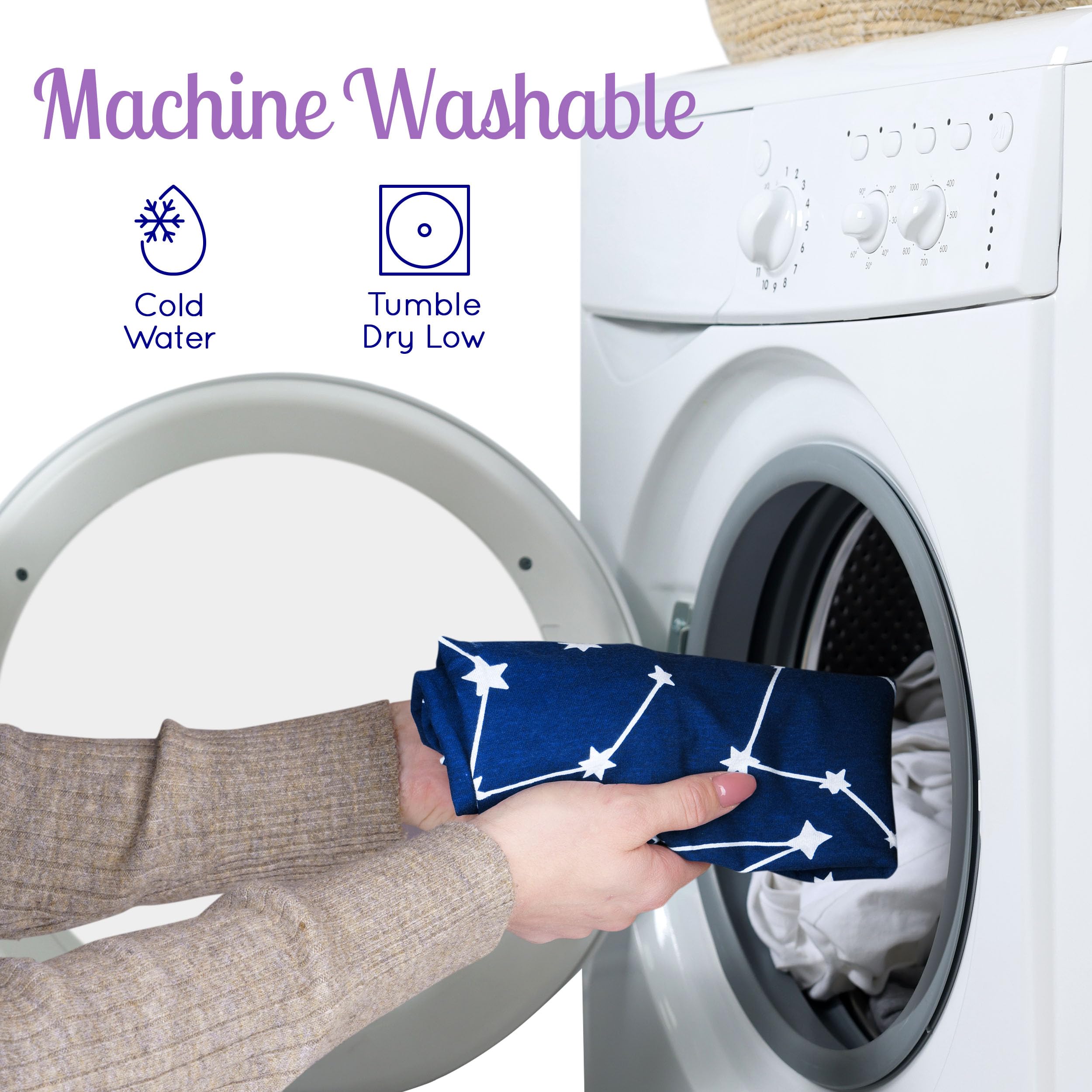 GROW WILD Changing Pad Cover 3 Pack | Soft & Stretchy Jersey Cotton | Baby Changing Table Pad Cover | Diaper Changing Pad Covers for Girls and Boys (Stars, Moon & Constellation)