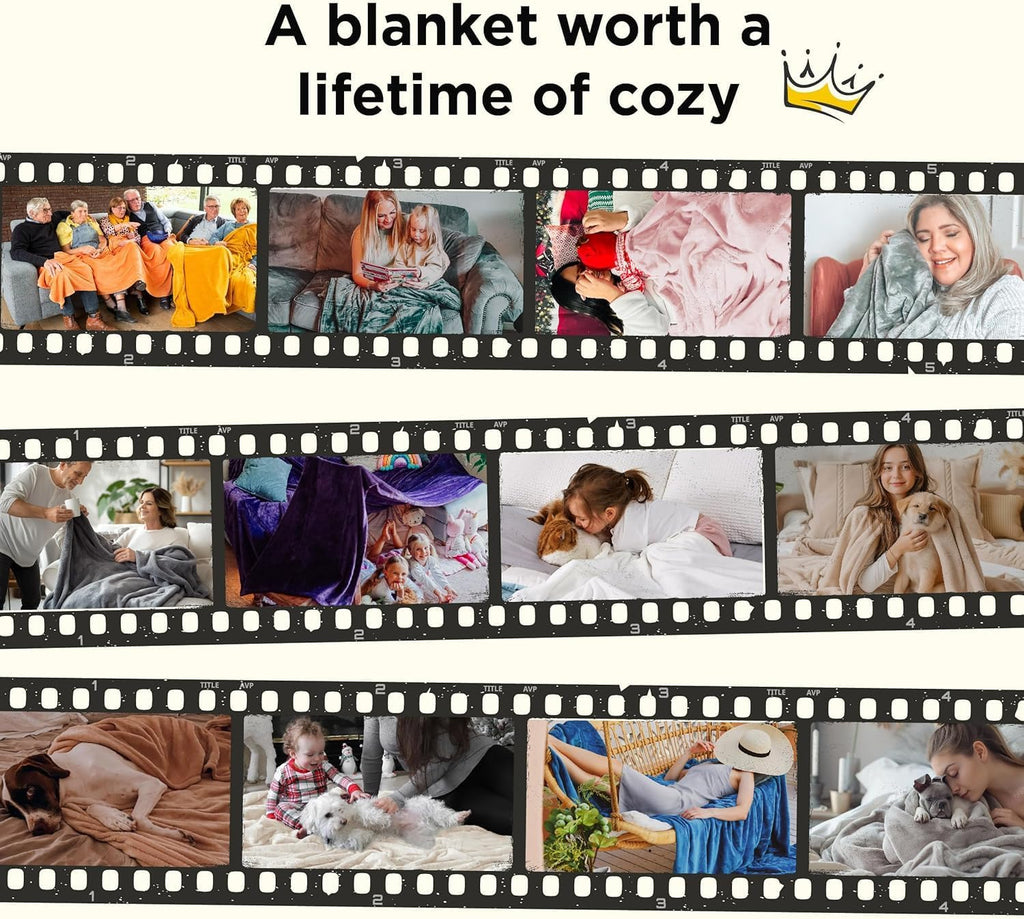 Skiennix Fleece King Size Blanket - Soft, Lightweight Plush in Light Blue | Cozy Microfiber Throw (39.4" × 59.1")