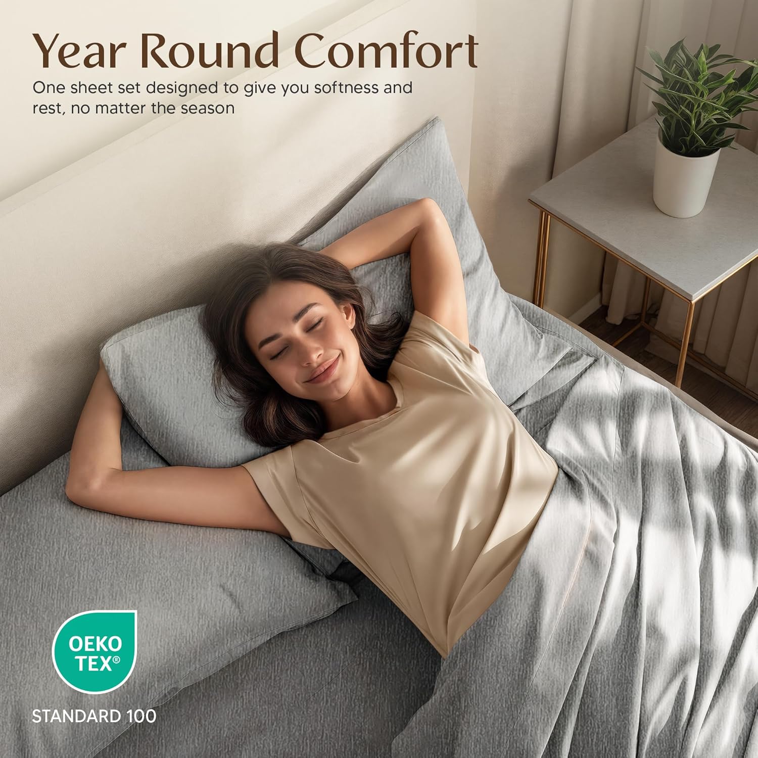 Utopia Bedding Queen Size Sheet Set - Soft, Breathable Microfiber | 4-Piece in Heather Grey