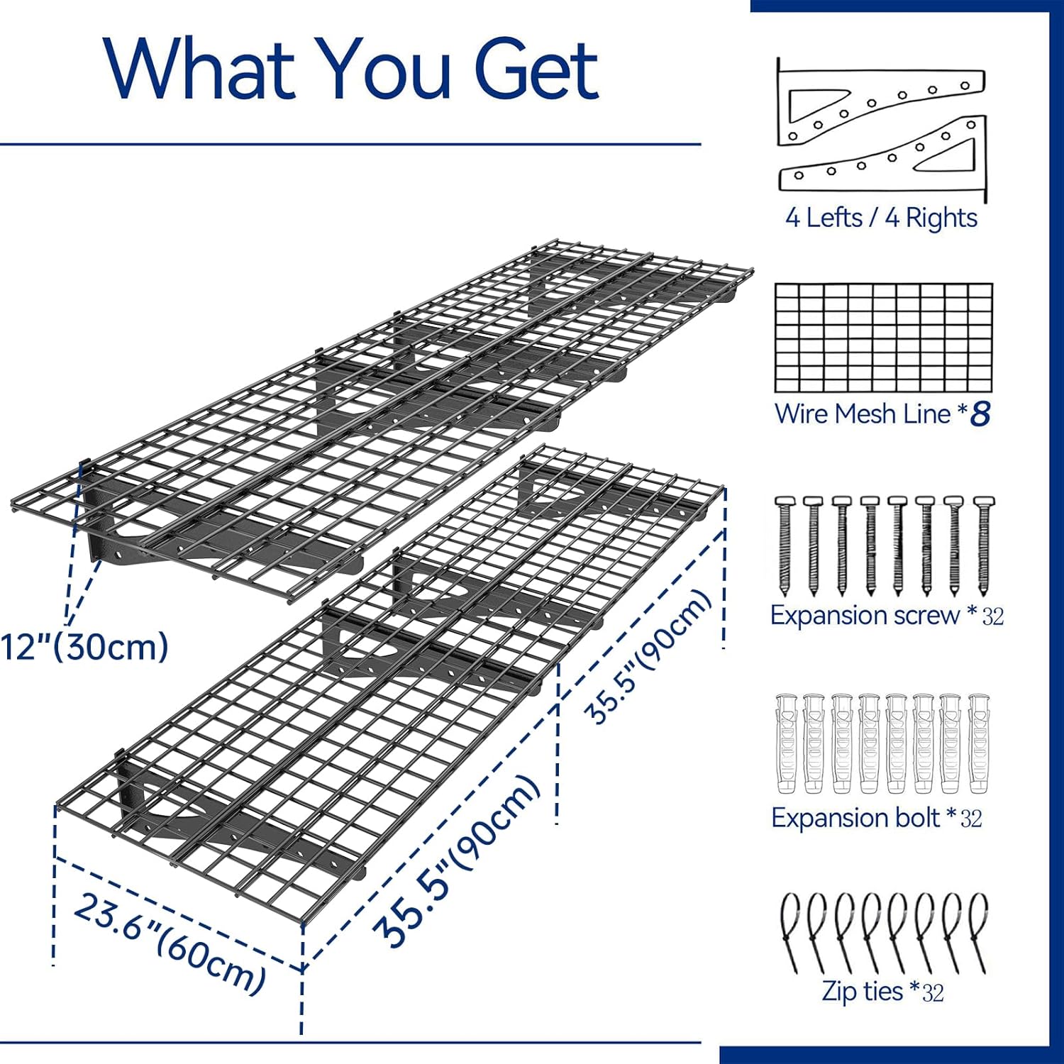 Sturdy Garage Wall Shelving by [Brand Name] - Heavy Duty 2-Pack Storage Rack | 70.86” x 23.6” | Black