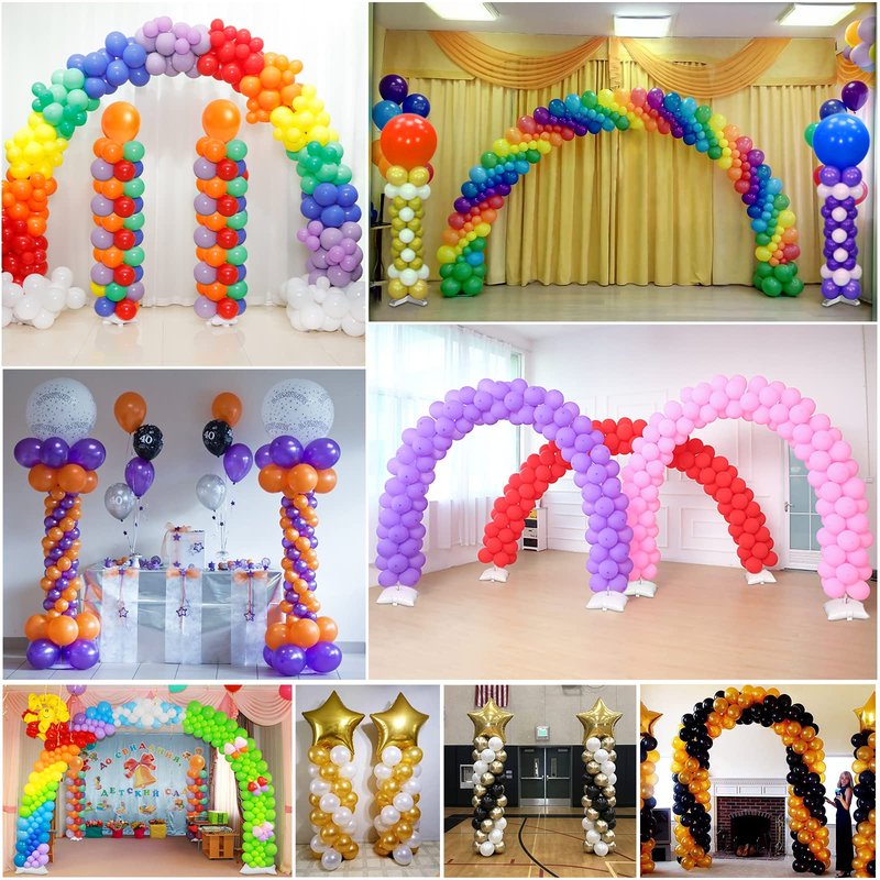 Toosci Balloon Arch Kit and Metal Balloon Column Stand and Electric Balloon Pump, Adjustable Balloon Stands for Floor with Water bags, Balloon Kit for Wedding Birthday Party Supplies Decoration