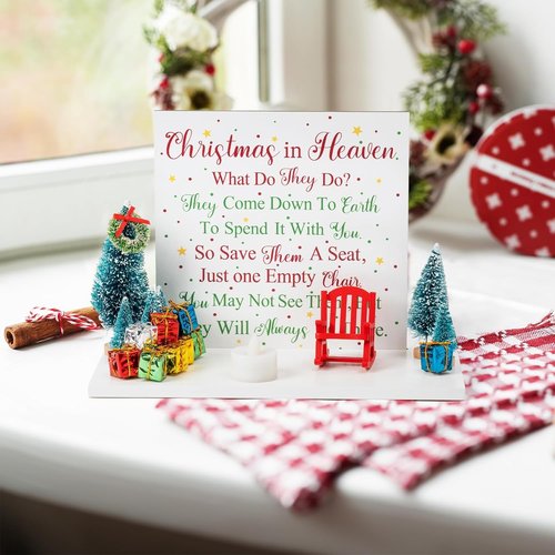 Haooryx Christmas In Heaven Chair Table Decoration | 21-Piece Memorial Candle Holders Set