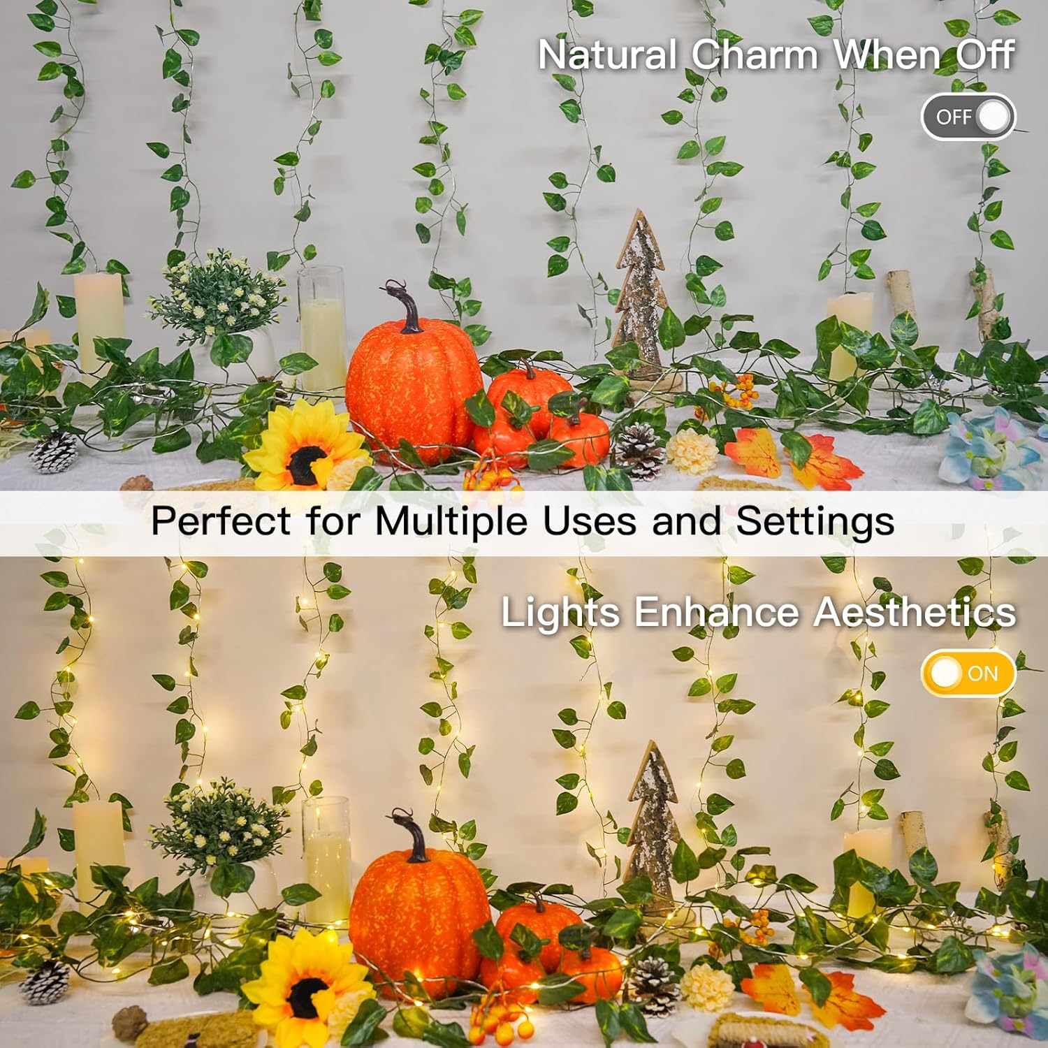 Suddus Vines with Lights - 200 LED Fairy String Lights with Remote | 6.5ft x 6.5ft for Indoor/Outdoor Decor