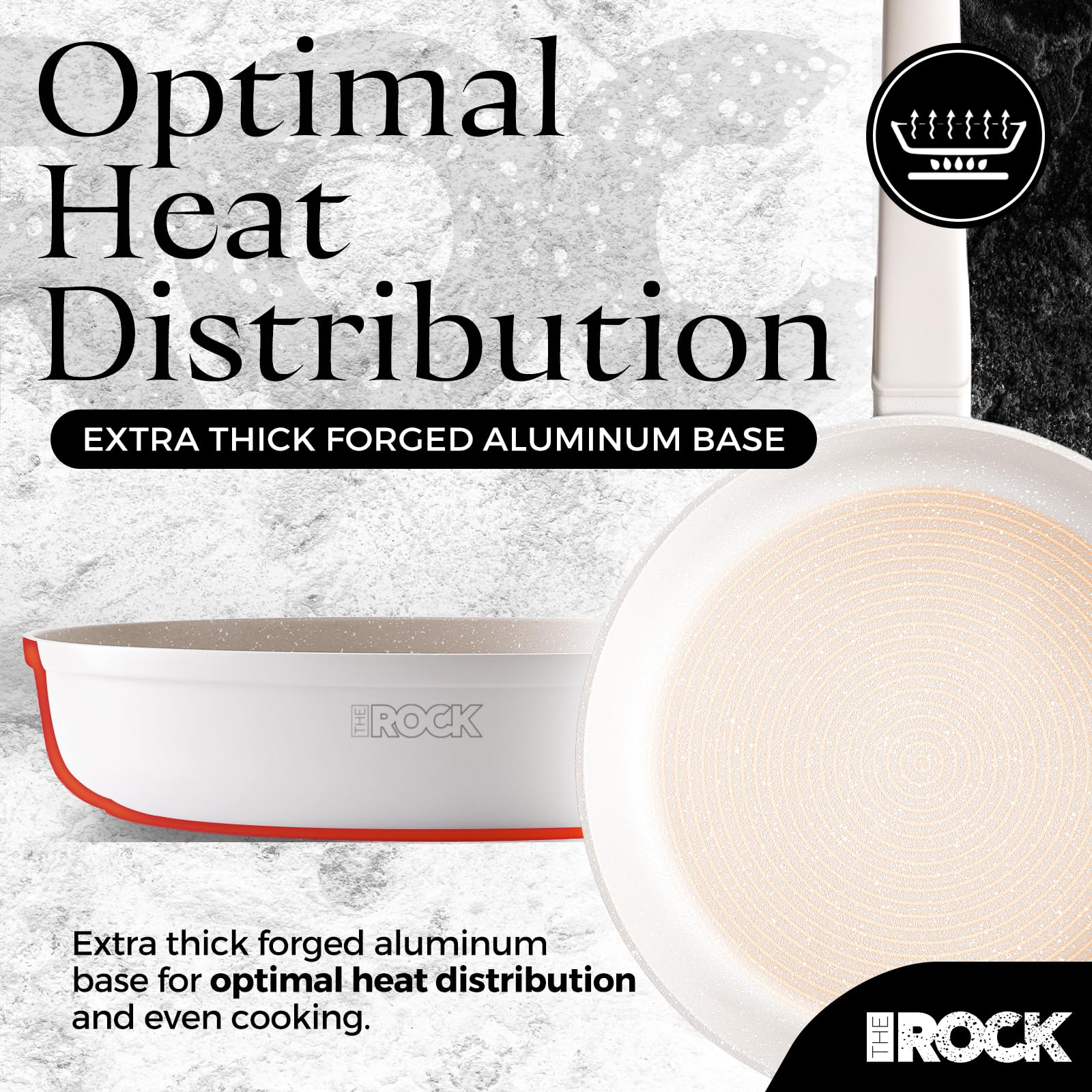 THE ROCK SOHO 9.5-Inch Ceramic Non Stick Frying Pan – Nothing Sticks, Never Warps, Lasts Longer, Non Toxic Skillet with Heat-Resistant Handle, PTFE PFOA & PFAS Free, Oven & Dishwasher Safe, Cream