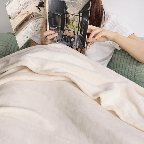 Bedsure GentleSoft Fleece Bed Blanket - Soft, Lightweight, Plush Cozy Luxury in Cream | Full Size 84x90 Inches