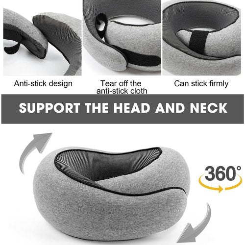 Travel Neck Pillows for Airplanes 2025 New Travel Pillow Neck Travel Pillow Memory Foam Airplane Pillow for Offices and Cars(Dark Grey)