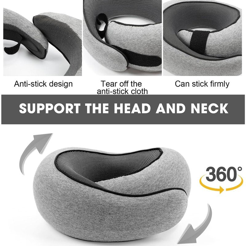 Travel Neck Pillows for Airplanes 2026 New Travel Pillow Neck Travel Pillow Memory Foam Airplane Pillow for Offices and Cars(Dark Grey)