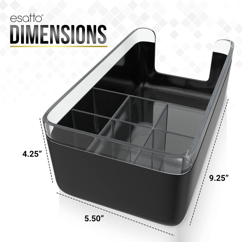 Esatto Professional Bar Products Premium Bar Caddy (White), Used to Easily Organize Bar Items and Workspace, With Additional 12 Pourers For Precision Pouring and 12 Pourer Covers