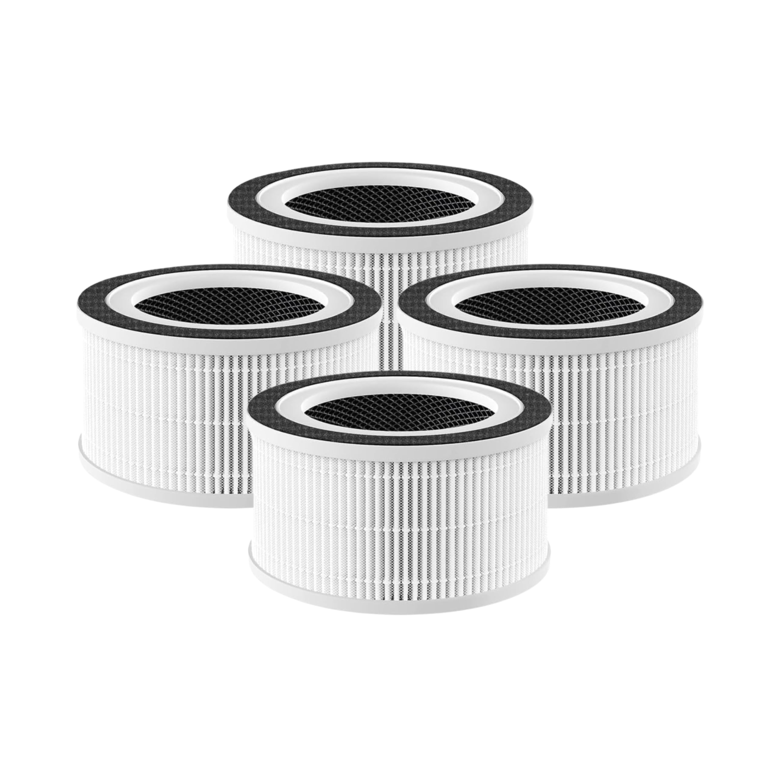 Nispira 3-in-1 True HEPA Filter + Carbon Compatible with AFLOIA FILLO, HALO, MOOKA Allo Air Purifier, Honati, Miroco, Vanaheim and Saki Air Purifier, 4 Packs