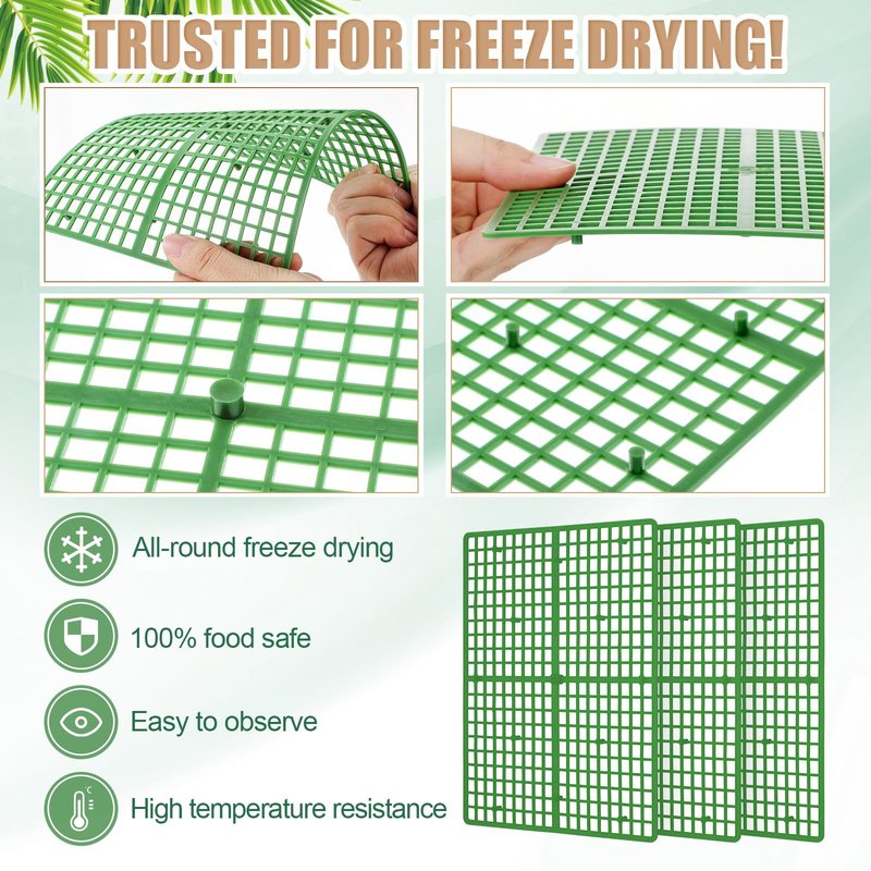 Tioncy 12 Pcs Tray Grids for Harvest Right Freeze Dryer Harvest Right Storage Rack for Fruit Vegetable Food Freeze Drying Accessories, Fits All Trays (Green)