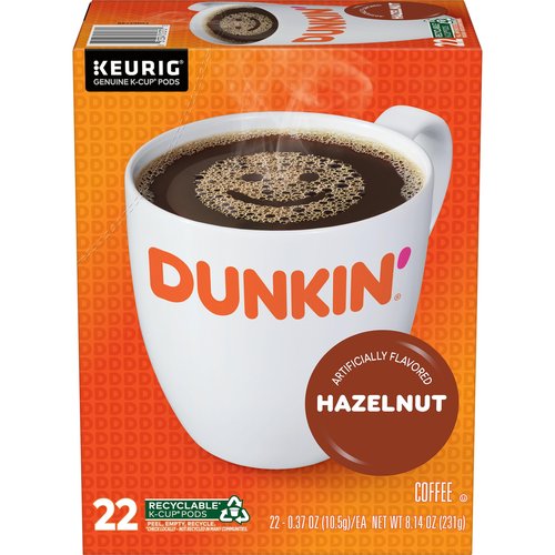Dunkin' Hazelnut Flavored Coffee, 88 Keurig K-Cup Pods