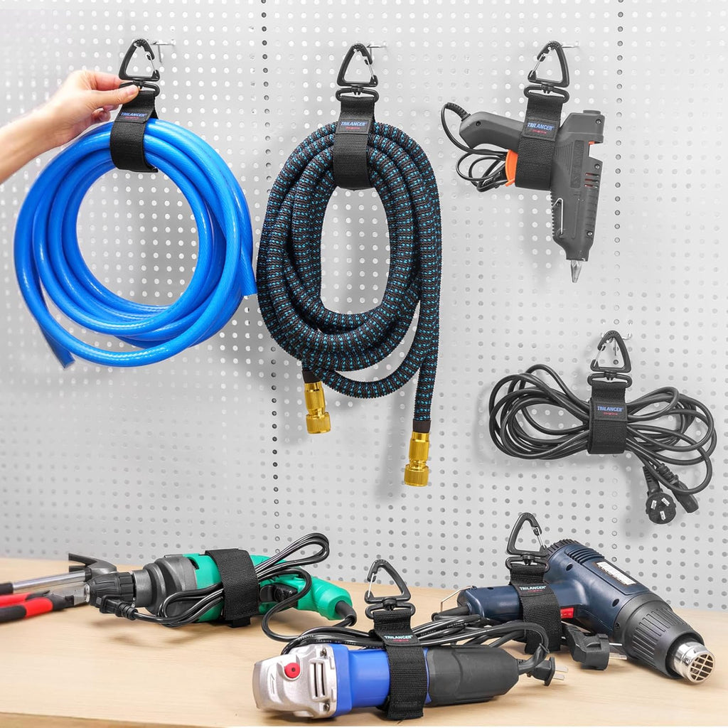 Trilancer Heavy Duty Storage Straps - 10-Pack Hook-and-Loop Cord Organizers for Cables & Hoses