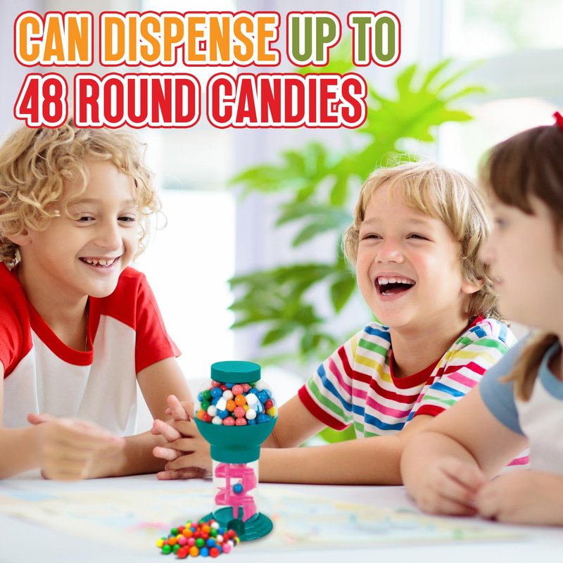 Playbees Twirling Gumball Machine - 3 Pack - 10 Inch - Gumballs Candy Dispenser for Kids - Candyland Party Favors and Supplies - Bubble Gum Machine for Birthday Party Decorations, Kids Parties