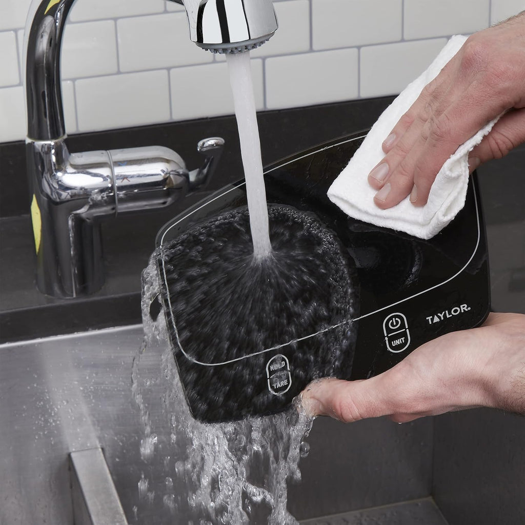 Taylor Waterproof Digital Kitchen Scale - 11 lbs Capacity | Sleek Black Design