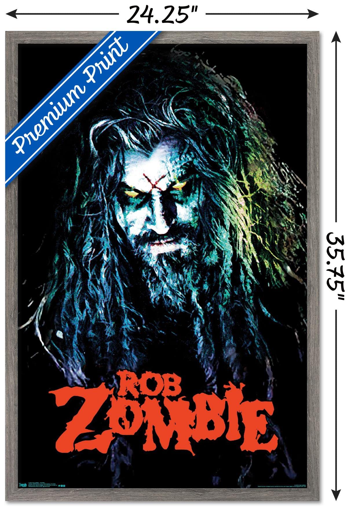 Trends International Rob Zombie - Hellbilly Wall Poster, 22.375" x 34", Barnwood Framed Version