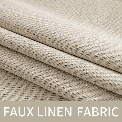 MIULEE 100% Blackout Linen Curtains - Thermal Insulated Grommet Drapes for Bedroom & Living Room | 52 x 72 Inch (2 Panels)