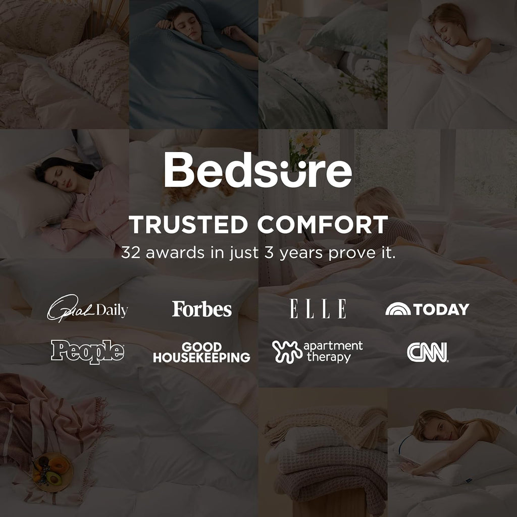 Bedsure California King Duvet Cover - Soft Prewashed Cotton-Like Polyester, 104x98 Inches, Zipper Closure