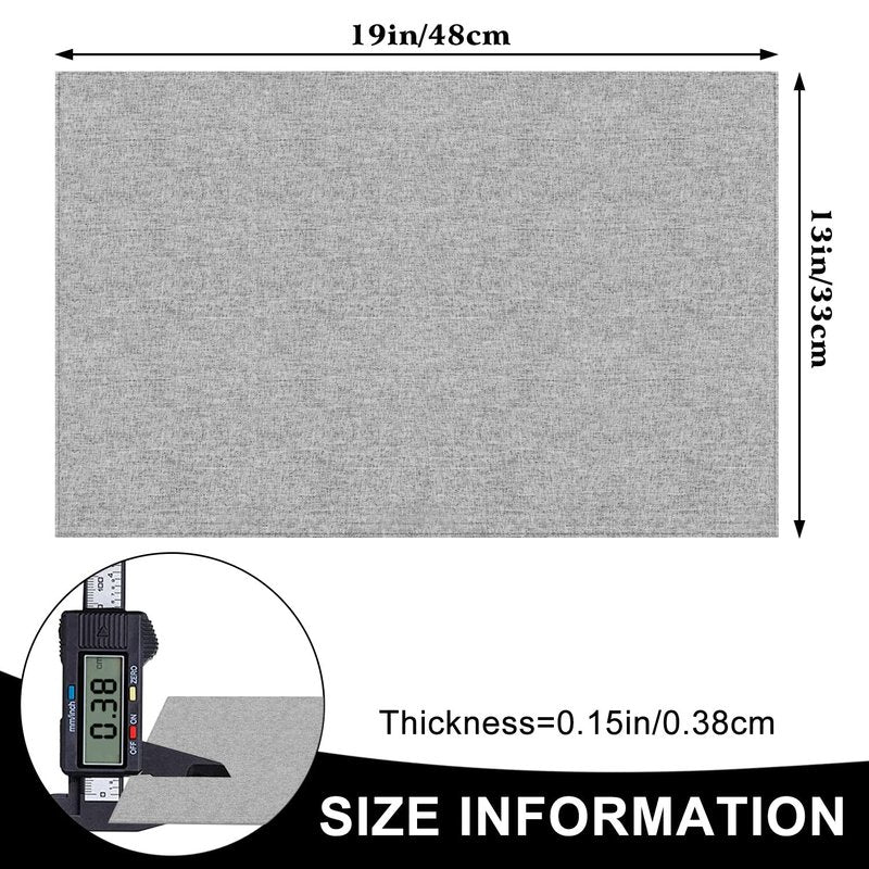 LANDVIEW Cloth Placemats Set of 6, Cotton Linen Blend Machine Washable Durable Linen Table Mats, Heat Resistant Placemats Wrinkle Free Place Mats for Dining Table, Easy to Clean (Light Grey, 6)