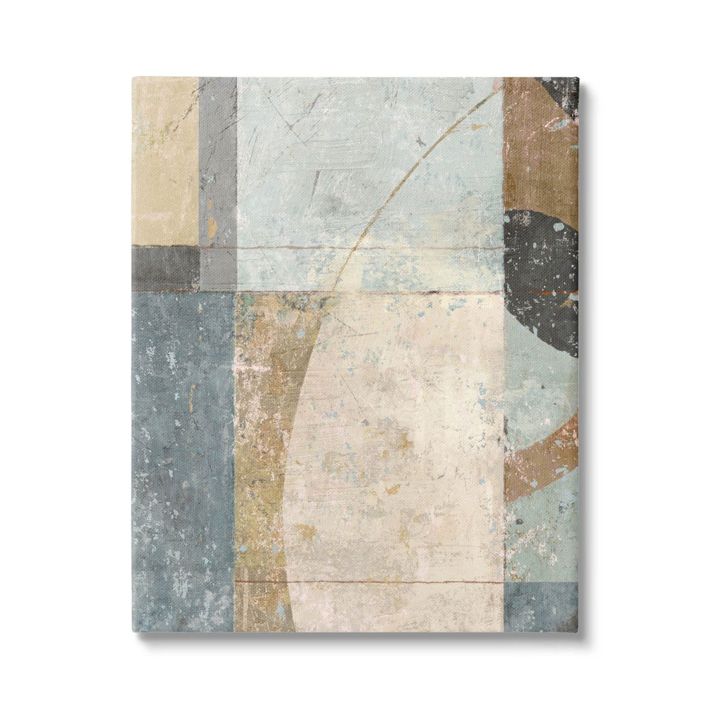 Stupell Industries Weathered Geometric Shapes Canvas Wall Art, Design by Suzanne Nicoll