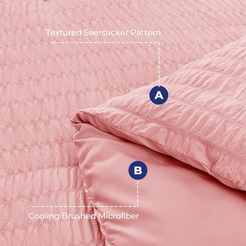 HYMOKEGE Rose Pink Comforter Set - Luxury 7-Piece All-Season Bedding in Full Size with Sheets & Pillowcases