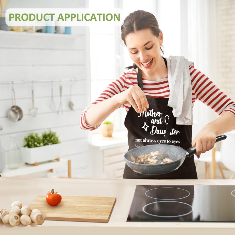Daughter Gifts, Daughter Kitchen Gifts from Mom, Valentines Day Gift Wooden Cutting Board with Cooking Utensils Set with Apron, Great Daughter Mother's Day Gift