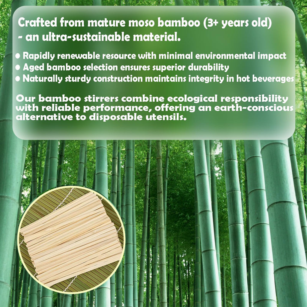 1000 Pcs Bamboo Coffee Stirrers, 5.5 Inch Disposable Coffee Stir Sticks, Coffee Stir with Smooth End, Stir Sticks for Coffee Bar, Stirrers for Cocktail, Hot Drinks, Coffee Bar Accessories (5.5")