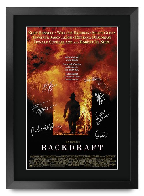 HWC Trading Backdraft Kurt Russell 16 x 12 inch Framed Gifts Printed Poster Signed Autograph Picture for Movie Memorabilia Fans - 16" x 12" Framed