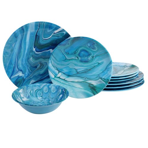 Fluidity 12 piece Melamine Dinnerware Set, Service for 4