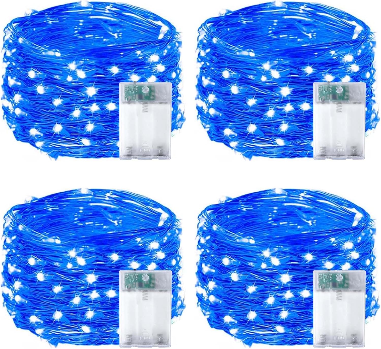 Skiennix 50 LED Christmas Fairy Lights - Waterproof 16FT Battery Operated String Lights | Blue for Indoor & Outdoor Decor