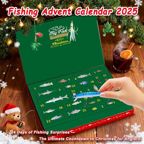 Fishing Advent Calendar 2025 - Ultimate Christmas Gift for Men & Teens | 24 Days of Tackle & Lures