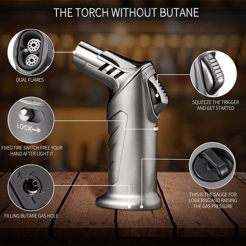 Whiskey Smoker Kit with Torch - 21 Sets - 6 Flavors Wood Chips - Bourbon, Cocktail Smoker Infuser Kit, Old Fashioned Drink Smoker Kit, Birthday Bourbon Whiskey Gifts for Men, Dad, Husband (No Butane)