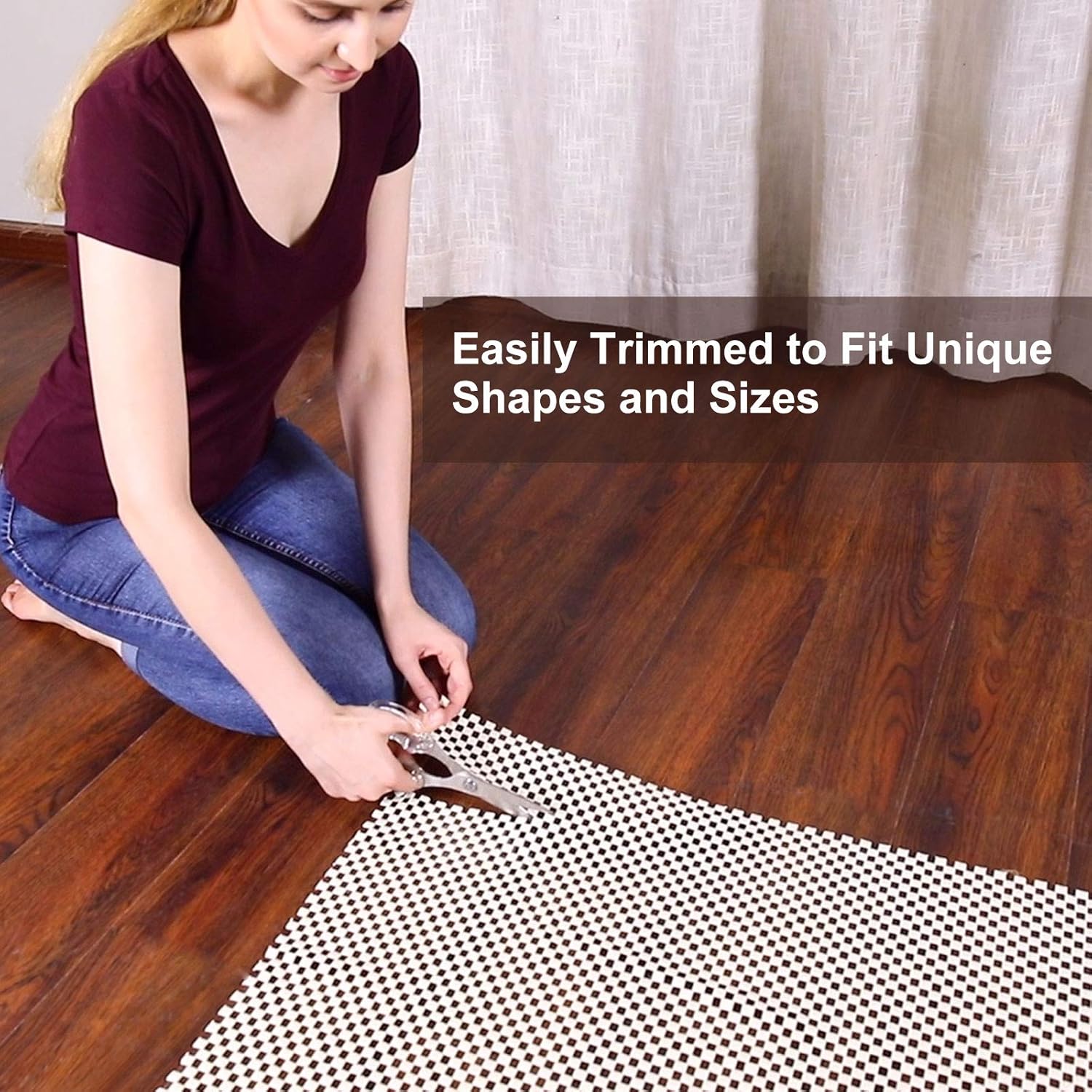 Veken Rug Pad Gripper - Non-Slip 2x8 Ft for Hardwood & Tile Floors | Thick Anti-Skid Mat