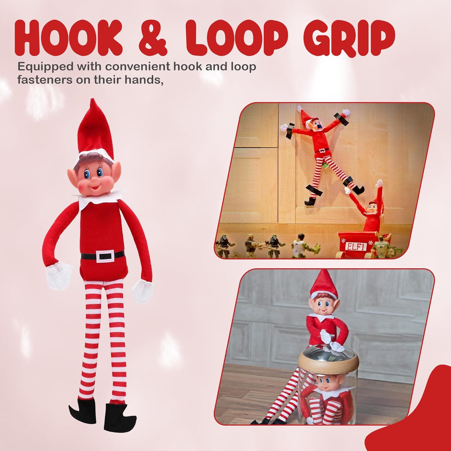 Quebec Christmas Mischief Makers - Naughty Santa's Little Helper Elf Toy with Soft Body & Vinyl Face | Perfect for Family Fun