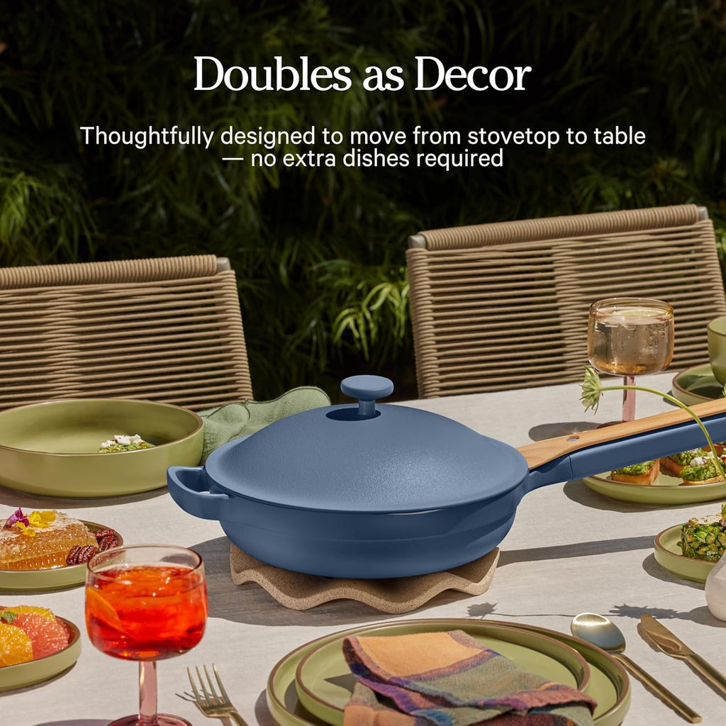 Our Place Always Pan 2.0 - 10.5” Nonstick Ceramic Cookware | Versatile 10-in-1 Frying & Sauté Pan | Safe for All Cooktops & Ovens up to 450°F | Blue Salt