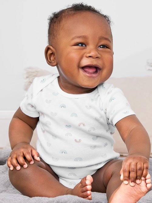 Carter's Baby Girls' Short-Sleeve Bodysuit 6-Pack | Soft Cotton Comfort & Cute Designs