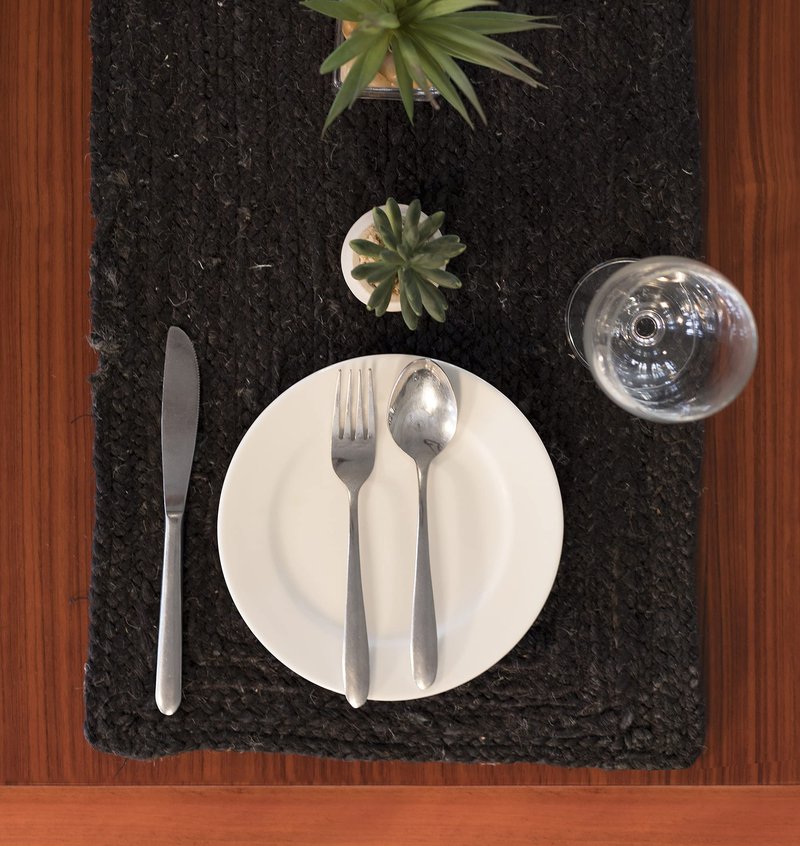 Madhu International Natural Jute Table Runner Rug, Long-Lasting Hand-Woven Rectangular Area Rug, Made from Jute Material for Indoor & Covered Door Entrances, 13 X 48 Inch