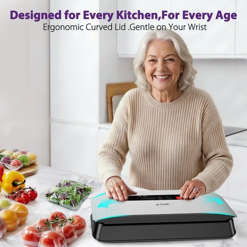 Food Vacuum Sealer Machine, 8-in-1 Food Vacuum Saver Sealer V20 with Moist & Dry Mode, External VAC, Bags and Cutter Included, Compact Lightweight Food Sealer for Home Kitchen Storage & Meal Prep