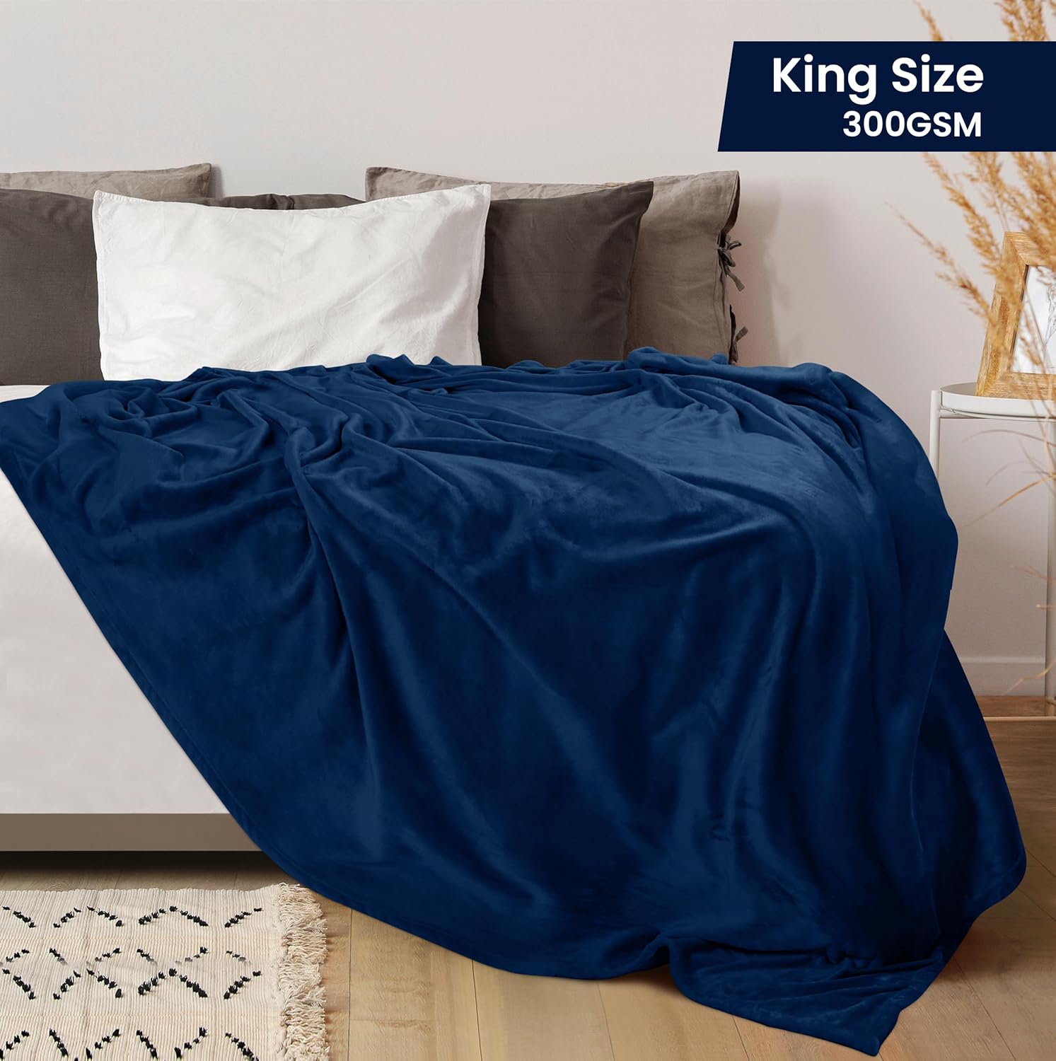 Utopia Bedding Fleece Blanket - King Size Navy 300GSM Luxury Soft Microfiber (90x102 Inch)