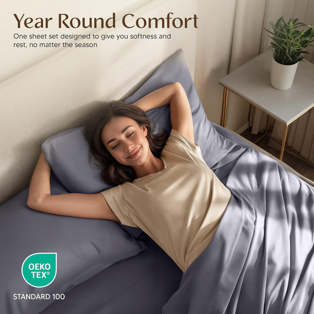 Utopia Bedding Twin XL Sheet Set - Soft & Breathable Microfiber, 3-Piece in Grey | Oeko-Tex Certified